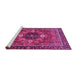 Sideview of Machine Washable Persian Pink Traditional Rug, wshabs4083pnk