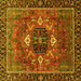 Square Persian Yellow Traditional Rug, abs4083yw