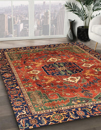 Abstract Saffron Red Persian Rug, abs4083