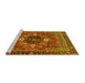 Sideview of Machine Washable Persian Yellow Traditional Rug, wshabs4083yw