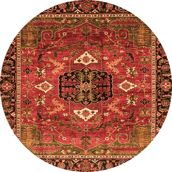 Round Persian Orange Traditional Rug, abs4083org