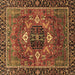 Square Machine Washable Persian Brown Traditional Rug, wshabs4083brn