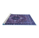 Sideview of Machine Washable Persian Blue Traditional Rug, wshabs4083blu