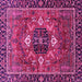 Square Persian Pink Traditional Rug, abs4083pnk