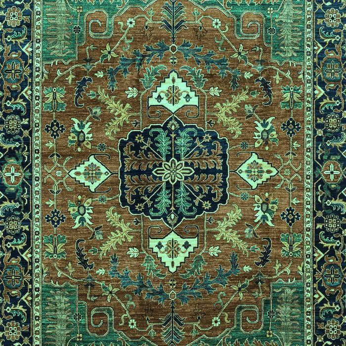 Machine Washable Persian Turquoise Traditional Area Rugs, wshabs4083turq