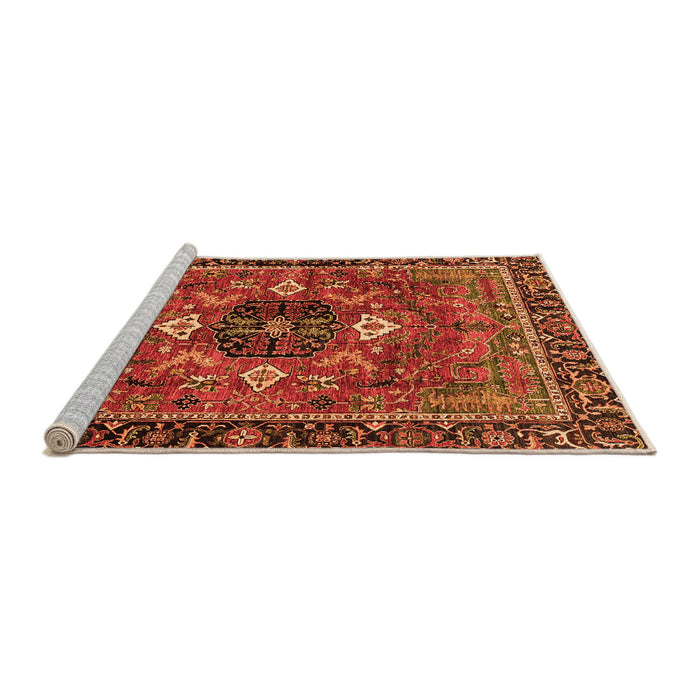 Sideview of Machine Washable Persian Orange Traditional Area Rugs, wshabs4083org