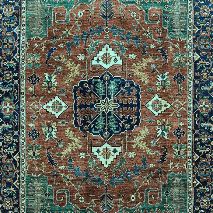 Machine Washable Persian Light Blue Traditional Rug, wshabs4083lblu