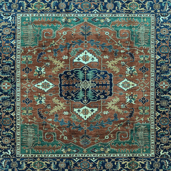 Square Persian Light Blue Traditional Rug, abs4083lblu