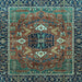 Square Persian Light Blue Traditional Rug, abs4083lblu