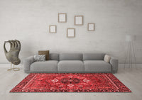 Machine Washable Persian Red Traditional Rug, wshabs4083red