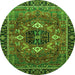 Round Persian Green Traditional Rug, abs4083grn