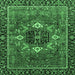 Square Persian Emerald Green Traditional Rug, abs4083emgrn