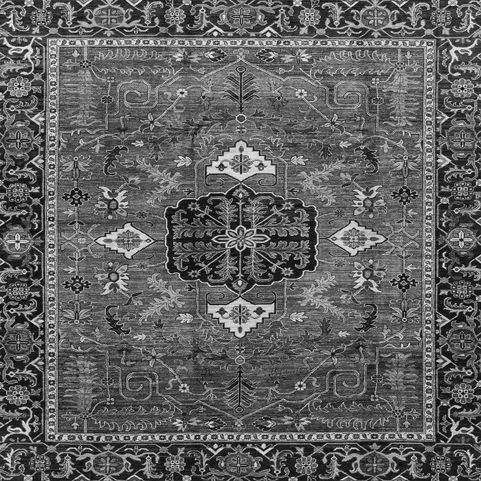 Square Machine Washable Persian Gray Traditional Rug, wshabs4083gry