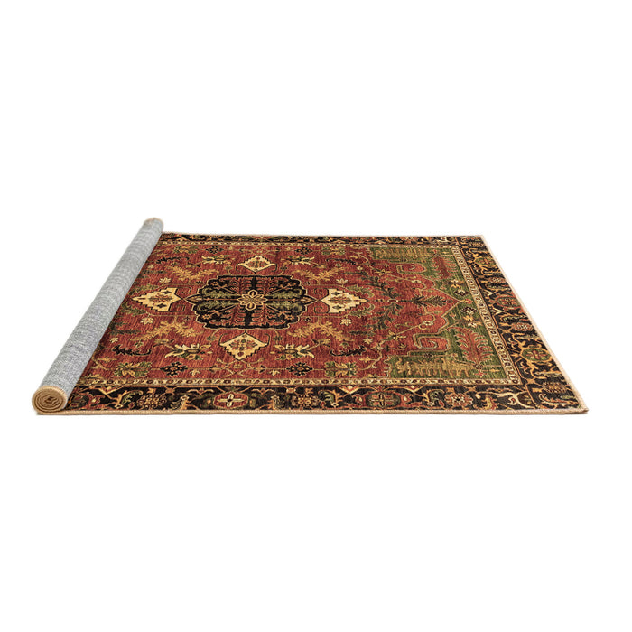 Sideview of Machine Washable Persian Brown Traditional Rug, wshabs4083brn