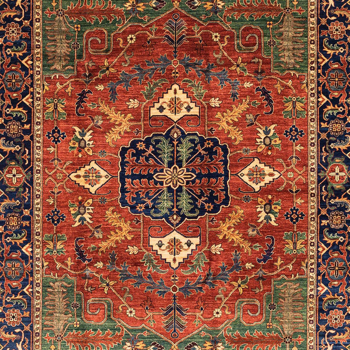 Machine Washable Abstract Saffron Red Rug, wshabs4083