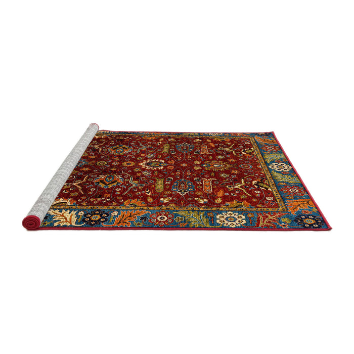 Sideview of Machine Washable Abstract Brown Rug, wshabs4084