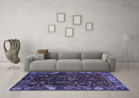 Machine Washable Abstract Blue Modern Rug, wshabs4084blu