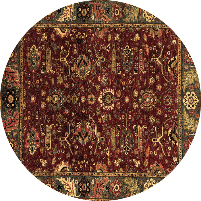 Round Abstract Brown Modern Rug, abs4084brn