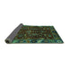 Sideview of Abstract Turquoise Modern Rug, abs4084turq