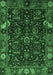 Machine Washable Abstract Emerald Green Modern Area Rugs, wshabs4084emgrn