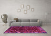 Machine Washable Abstract Pink Modern Rug in a Living Room, wshabs4084pnk