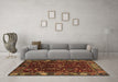 Machine Washable Abstract Brown Modern Rug in a Living Room,, wshabs4084brn