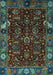 Machine Washable Abstract Light Blue Modern Rug, wshabs4084lblu