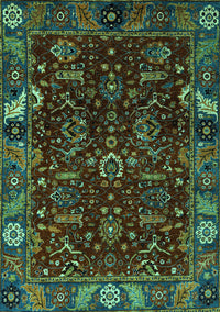 Abstract Turquoise Modern Rug, abs4084turq