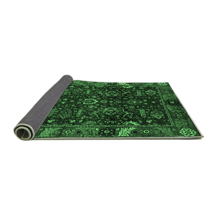 Sideview of Abstract Emerald Green Modern Rug, abs4084emgrn