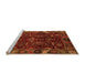 Sideview of Machine Washable Abstract Orange Modern Area Rugs, wshabs4084org