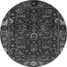 Round Machine Washable Abstract Gray Modern Rug, wshabs4084gry