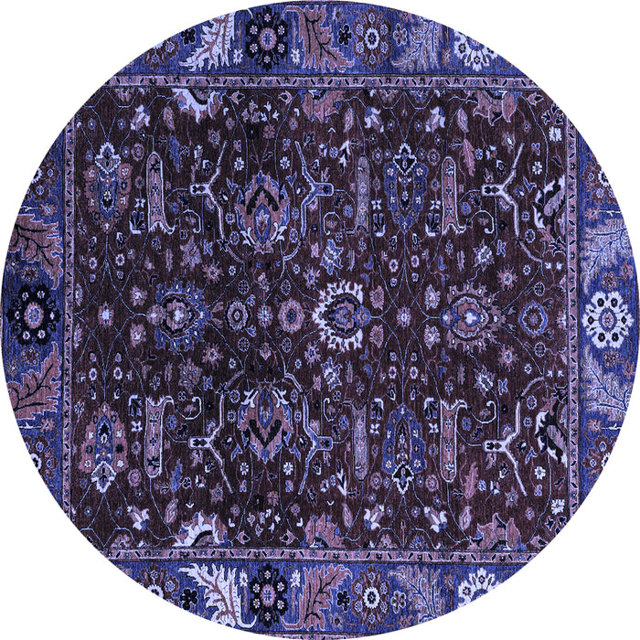 Round Machine Washable Abstract Blue Modern Rug, wshabs4084blu