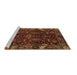 Sideview of Machine Washable Abstract Brown Modern Rug, wshabs4084brn