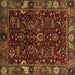 Square Machine Washable Abstract Brown Modern Rug, wshabs4084brn