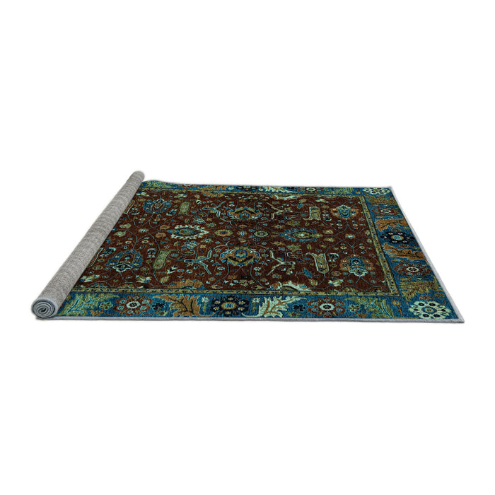 Sideview of Machine Washable Abstract Light Blue Modern Rug, wshabs4084lblu