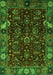 Machine Washable Abstract Green Modern Area Rugs, wshabs4084grn