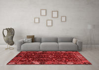 Machine Washable Abstract Red Modern Rug, wshabs4084red