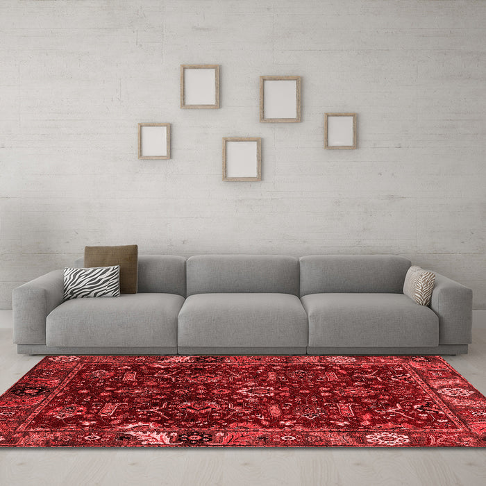 Modern Red Washable Rugs
