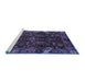 Sideview of Machine Washable Abstract Blue Modern Rug, wshabs4084blu