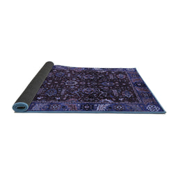 Sideview of Abstract Blue Modern Rug, abs4084blu