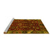 Sideview of Machine Washable Abstract Yellow Modern Rug, wshabs4084yw