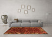 Machine Washable Abstract Orange Modern Area Rugs in a Living Room, wshabs4084org