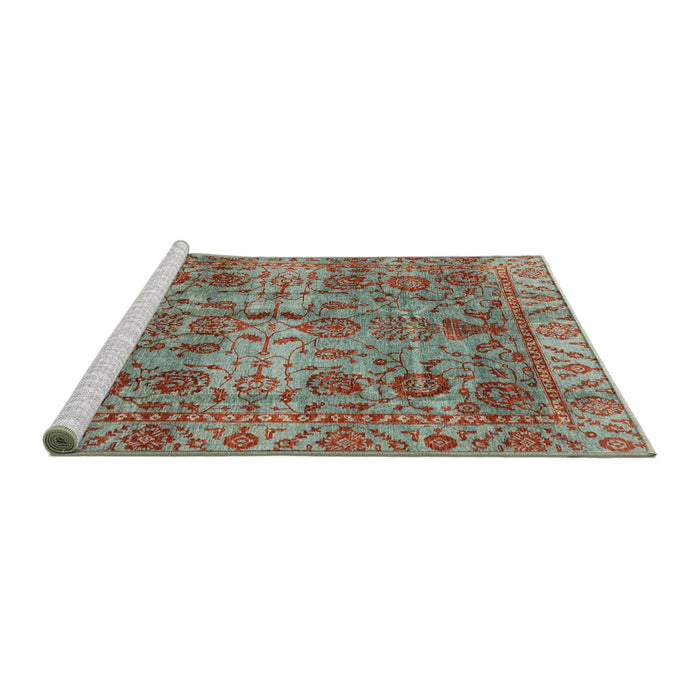 Sideview of Machine Washable Abstract Brown Red Rug, wshabs4085
