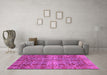 Machine Washable Abstract Pink Modern Rug in a Living Room, wshabs4085pnk