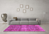 Machine Washable Abstract Pink Modern Rug, wshabs4085pnk