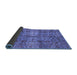 Sideview of Abstract Blue Modern Rug, abs4085blu