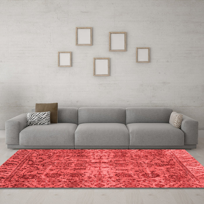 Modern Red Washable Rugs