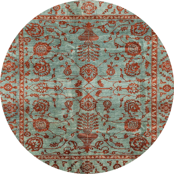 Round Machine Washable Abstract Brown Red Rug, wshabs4085