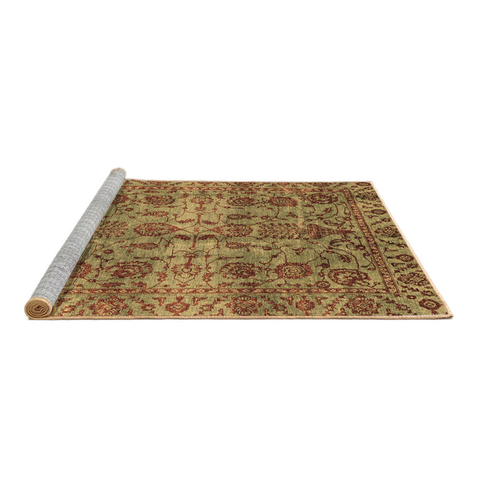 Sideview of Machine Washable Abstract Brown Modern Rug, wshabs4085brn