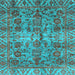 Square Abstract Light Blue Modern Rug, abs4085lblu